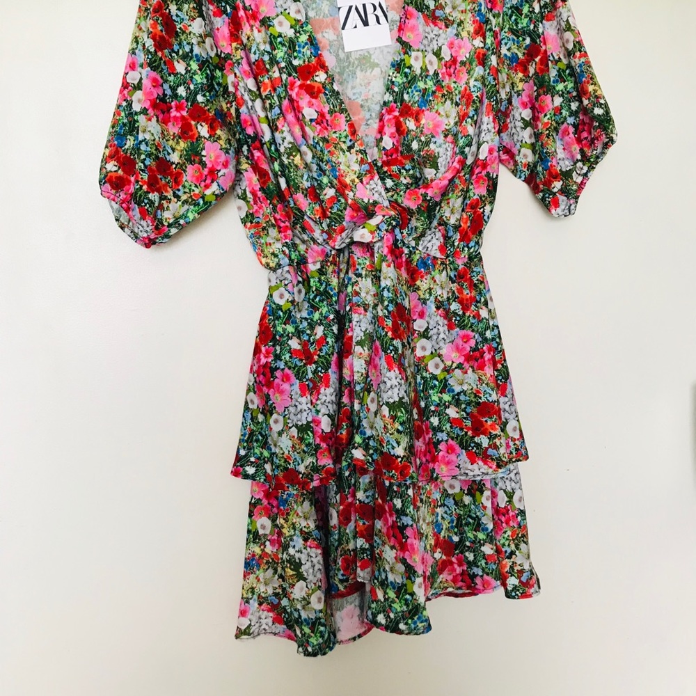 Zara Floral Print Mini Dress - Picture 7 of 15